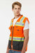Kishigo S5002-5003 Unisex Premium Black Series Surveyors Vest Orange Model Side