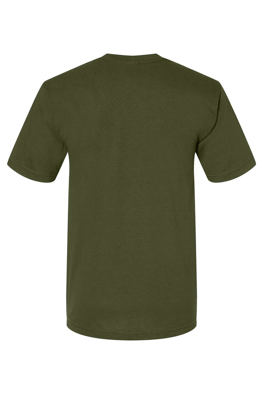 Bayside BA5040 Mens USA Made Short Sleeve Crewneck T-Shirt Olive Green Flat Back