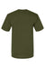 Bayside BA5040 Mens USA Made Short Sleeve Crewneck T-Shirt Olive Green Flat Back