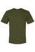 Bayside BA5040 Mens USA Made Short Sleeve Crewneck T-Shirt Olive Green Flat Front