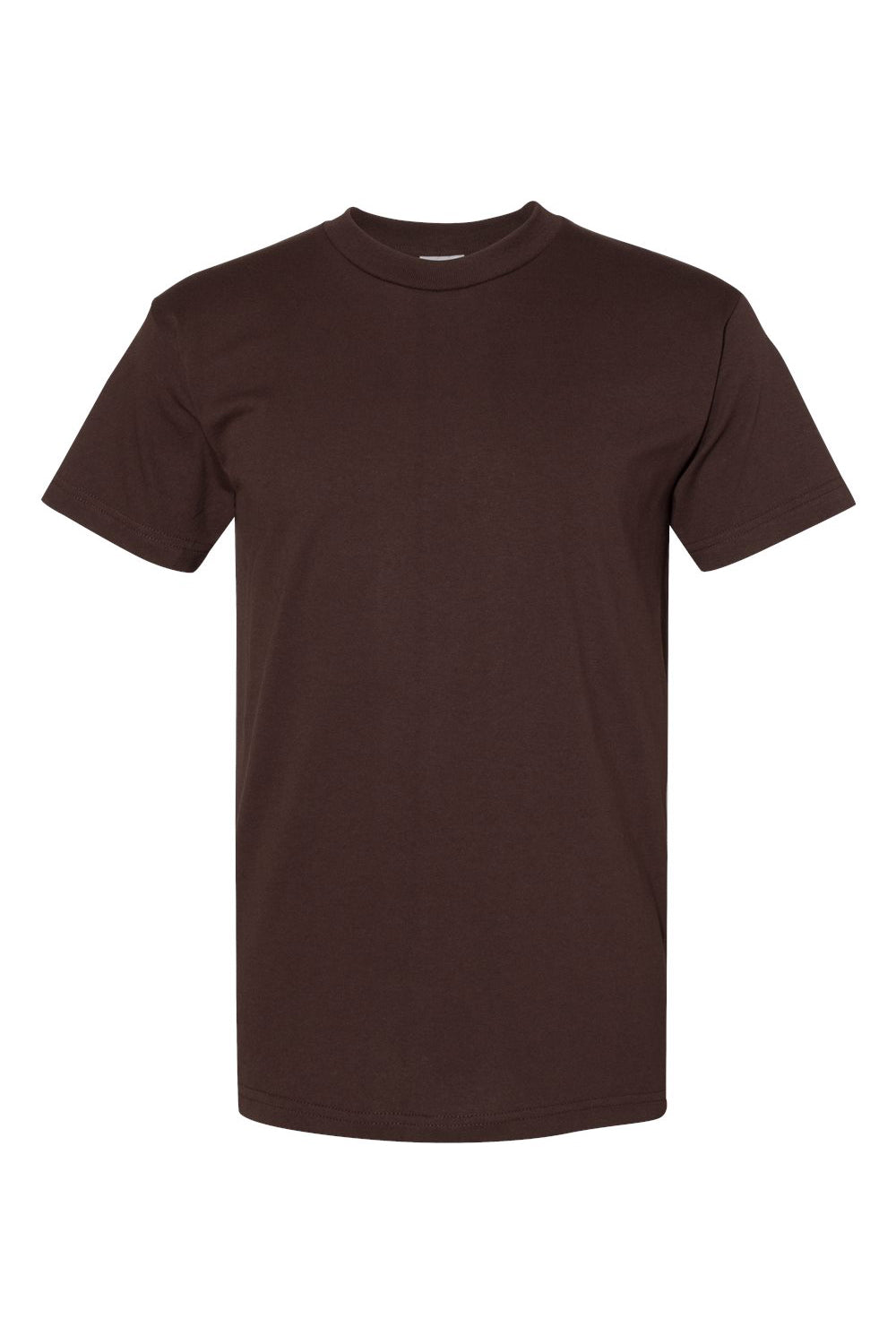 Bayside BA5100 Mens USA Made Short Sleeve Crewneck T-Shirt Chocolate Brown Flat Front