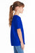 Hanes 5480 Youth Essential-T Short Sleeve Crewneck T-Shirt Athletic Royal Blue Model Side