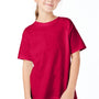 Hanes Youth Essential-T Short Sleeve Crewneck T-Shirt - Athletic Crimson Red