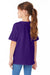 Hanes 5480 Youth Essential-T Short Sleeve Crewneck T-Shirt Athletic Purple Model Back