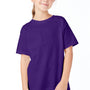 Hanes Youth Essential-T Short Sleeve Crewneck T-Shirt - Athletic Purple