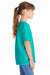 Hanes 5480 Youth Essential-T Short Sleeve Crewneck T-Shirt Athletic Teal Green Model Side