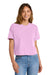 Comfort Colors 3023CL Womens Short Sleeve Crewneck T-Shirt Rose Quartz Pink Model Front