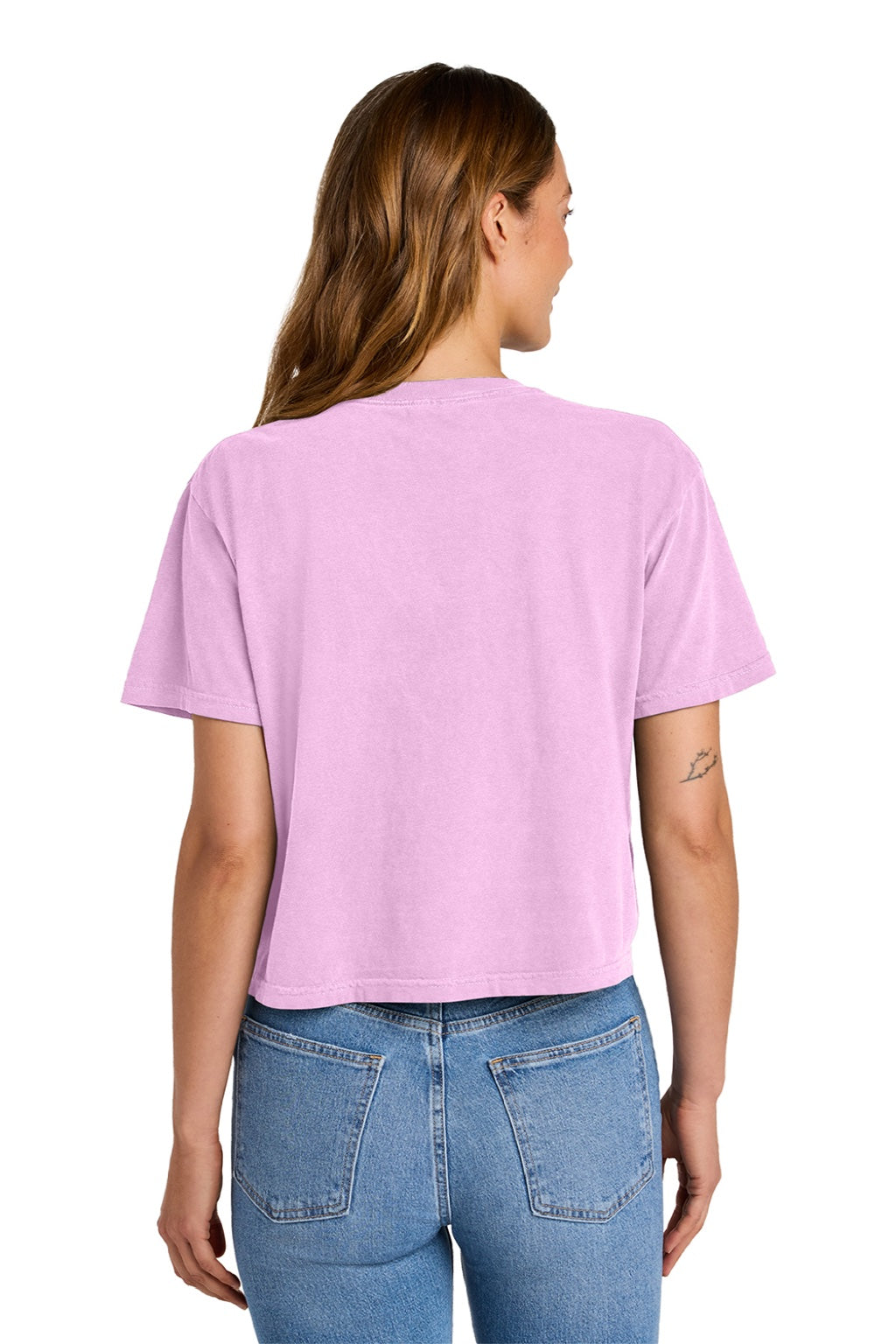 Comfort Colors 3023CL Womens Short Sleeve Crewneck T-Shirt Rose Quartz Pink Model Back