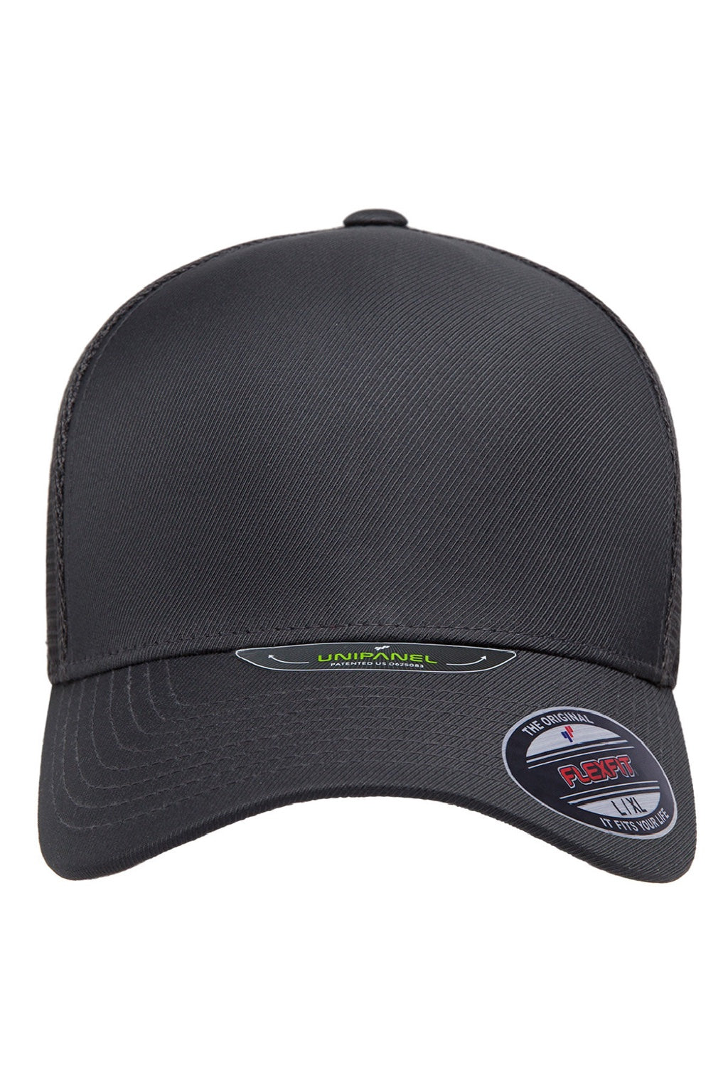 Flexfit Hats 5511UP Mens UniPanel Stretch Fit Hat Charcoal Grey Flat Front