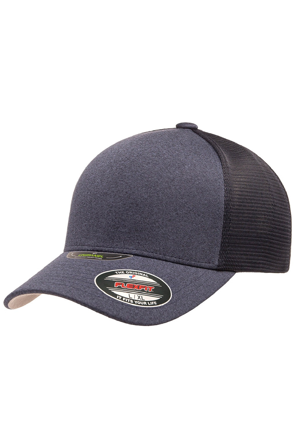 Flexfit Hats 5511UP Mens UniPanel Stretch Fit Hat Navy Blue Melange Flat Front