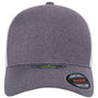 Flexfit Hats Mens UniPanel Stretch Fit Hat - Heather Grey Melange/White