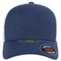 Flexfit Hats Mens UniPanel Stretch Fit Hat - Navy Blue Melange/White