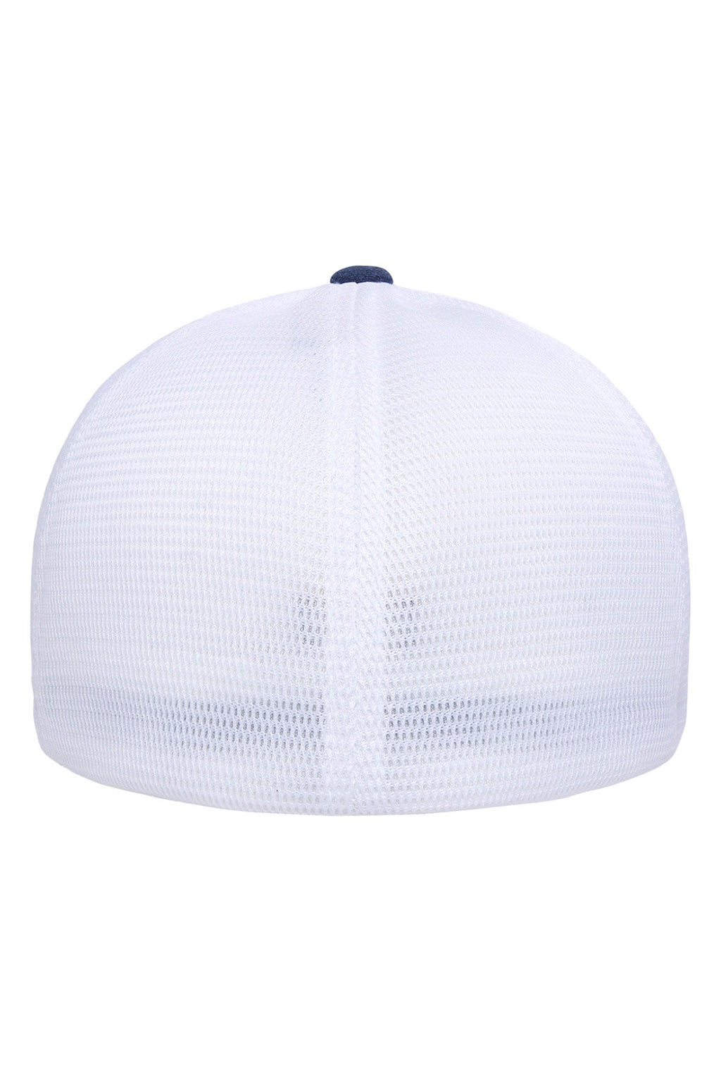 Flexfit Hats 5511UP Mens UniPanel Stretch Fit Hat Navy Blue Melange/White Flat Back