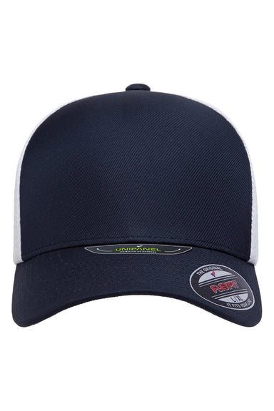 Flexfit Hats 5511UP Mens UniPanel Stretch Fit Hat True Navy Blue/White Flat Front