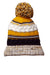 Sport-Tek Hats STC21 Pom Pom Team Beanie True Navy Blue/Gold/White Flat Front