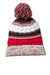 Sport-Tek Hats STC21 Pom Pom Team Beanie True Red/Black/White Flat Front