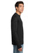 Hanes 5586 Mens Authentic Long Sleeve Crewneck T-Shirt Black Model Side