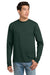 Hanes 5586 Mens Authentic Long Sleeve Crewneck T-Shirt Deep Forest Green Model Front