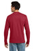 Hanes 5586 Mens Authentic Long Sleeve Crewneck T-Shirt Deep Red Model Back