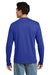 Hanes 5586 Mens Authentic Long Sleeve Crewneck T-Shirt Deep Royal Blue Model Back