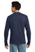 Hanes 5586 Mens Authentic Long Sleeve Crewneck T-Shirt Navy Blue Model Back