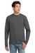 Hanes 5586 Mens Authentic Long Sleeve Crewneck T-Shirt Smoke Grey Model Front