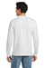 Hanes 5586 Mens Authentic Long Sleeve Crewneck T-Shirt White Model Back