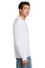 Hanes 5586 Mens Authentic Long Sleeve Crewneck T-Shirt White Model Side