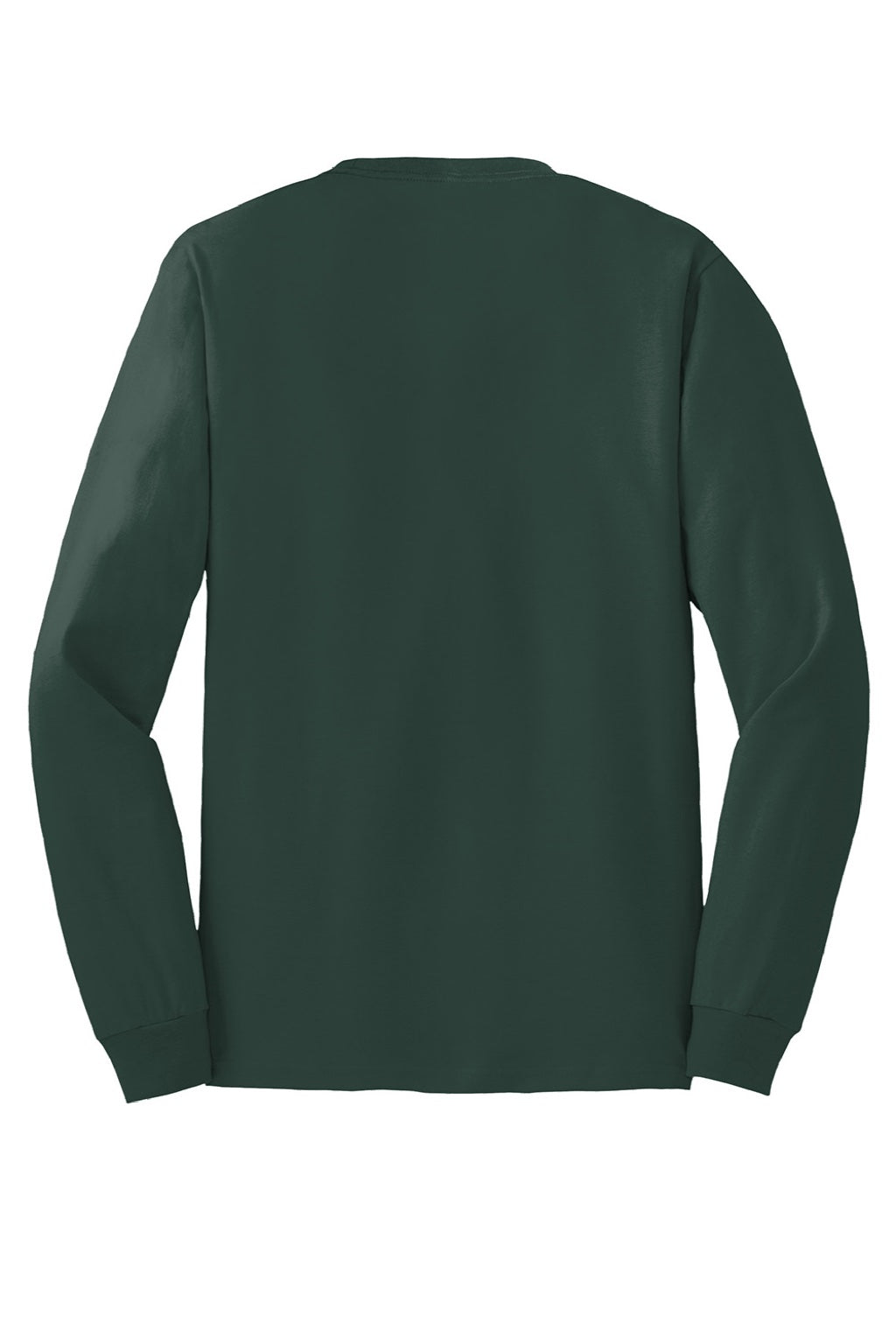 Hanes 5586 Mens Authentic Long Sleeve Crewneck T-Shirt Deep Forest Green Flat Back