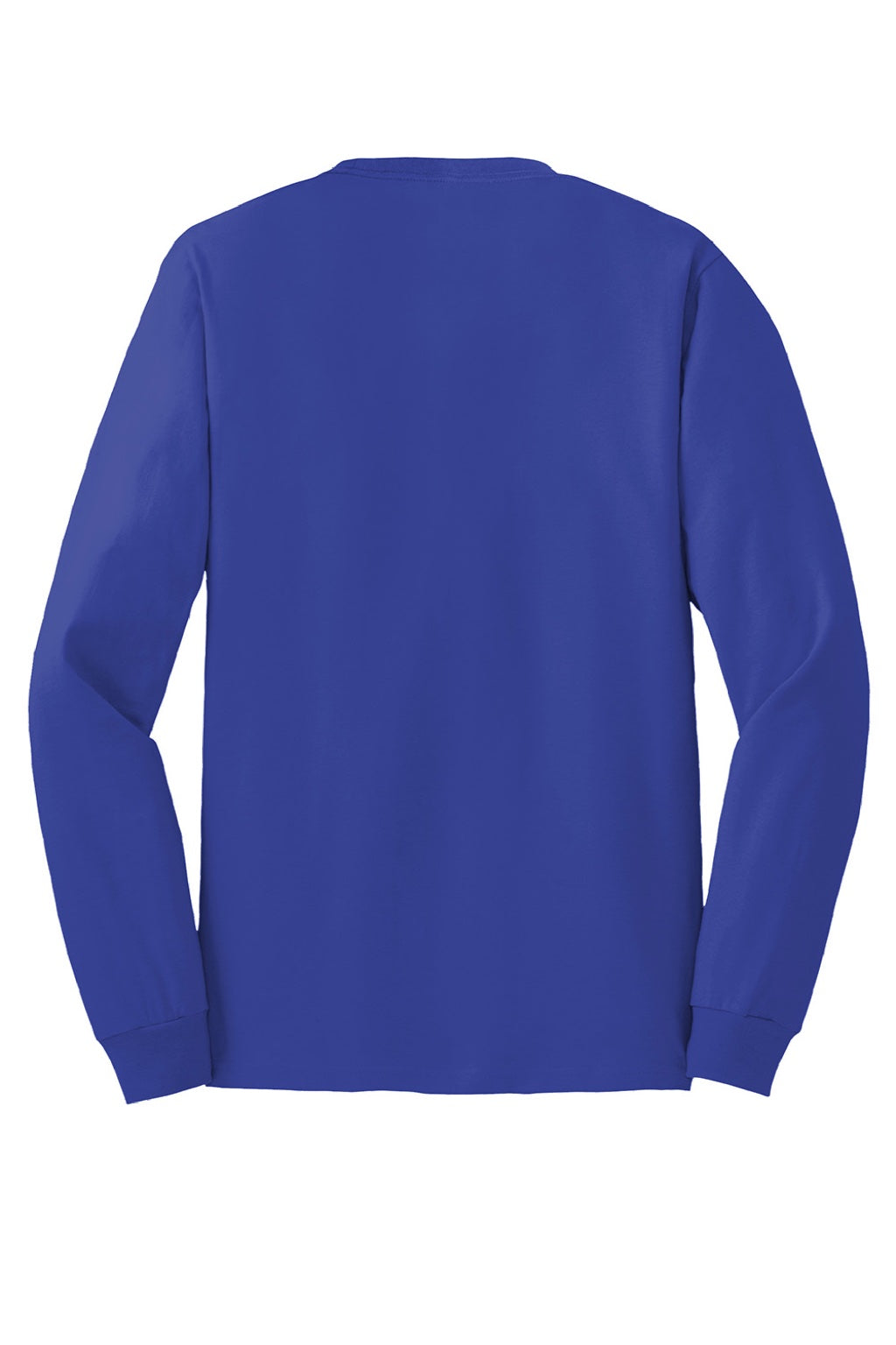 Hanes 5586 Mens Authentic Long Sleeve Crewneck T-Shirt Deep Royal Blue Flat Back