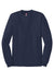 Hanes 5586 Mens Authentic Long Sleeve Crewneck T-Shirt Navy Blue Flat Front