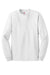 Hanes 5586 Mens Authentic Long Sleeve Crewneck T-Shirt White Flat Front