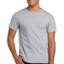 Hanes Mens Authentic Short Sleeve Crewneck T-Shirt w/ Pocket - Light Steel Grey