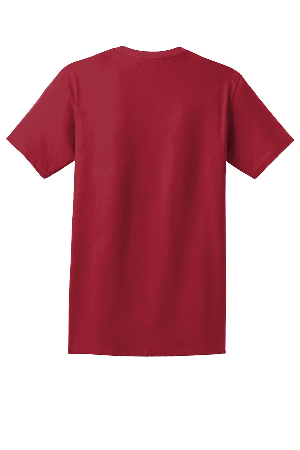 Hanes 5590 Mens Authentic Short Sleeve Crewneck T-Shirt w/ Pocket Deep Red Flat Back