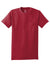 Hanes 5590 Mens Authentic Short Sleeve Crewneck T-Shirt w/ Pocket Deep Red Flat Front