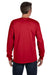 Hanes 5596 Mens Authentic Long Sleeve Crewneck T-Shirt w/ Pocket Deep Red Model Back