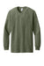 Jerzees 560LS Mens Premium Blend Moisture Wicking Long Sleeve Crewneck T-Shirt Heather Military Green Flat Front