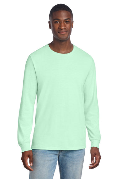 Jerzees 560LS Mens Premium Blend Moisture Wicking Long Sleeve Crewneck T-Shirt Mint To Be Green Model Front