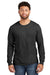 Jerzees 560LS Mens Premium Blend Moisture Wicking Long Sleeve Crewneck T-Shirt Heather Black Ink Model Front