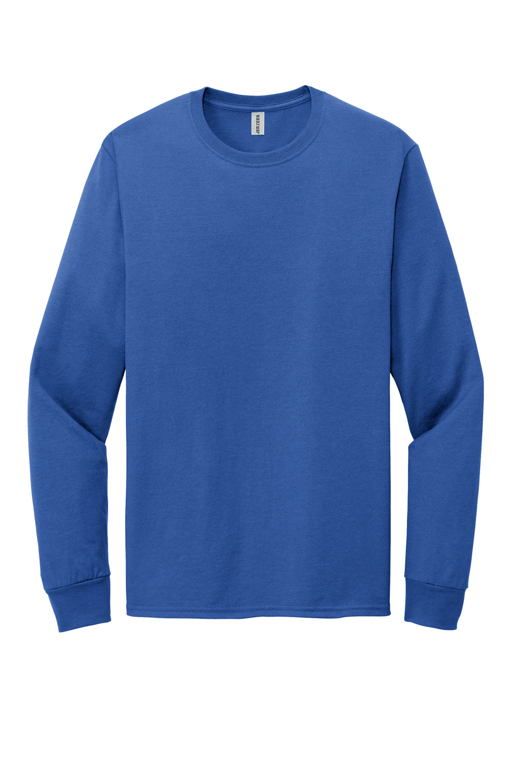 Jerzees 560LS Mens Premium Blend Moisture Wicking Long Sleeve Crewneck T-Shirt Royal Blue Flat Front