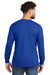 Jerzees 560LS Mens Premium Blend Moisture Wicking Long Sleeve Crewneck T-Shirt Royal Blue Model Back