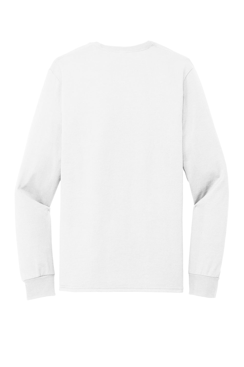 Jerzees 560LS Mens Premium Blend Moisture Wicking Long Sleeve Crewneck T-Shirt White Flat Back