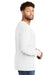 Jerzees 560LS Mens Premium Blend Moisture Wicking Long Sleeve Crewneck T-Shirt White Model Side