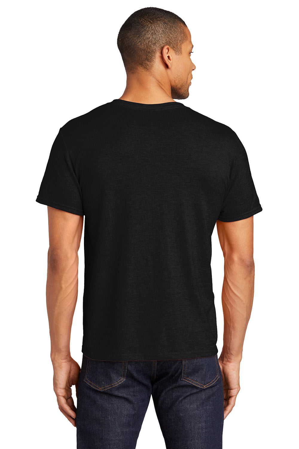 Jerzees 560MR/560M Mens Premium Blend Moisture Wicking Short Sleeve Crewneck T-Shirt Black Ink Model Back