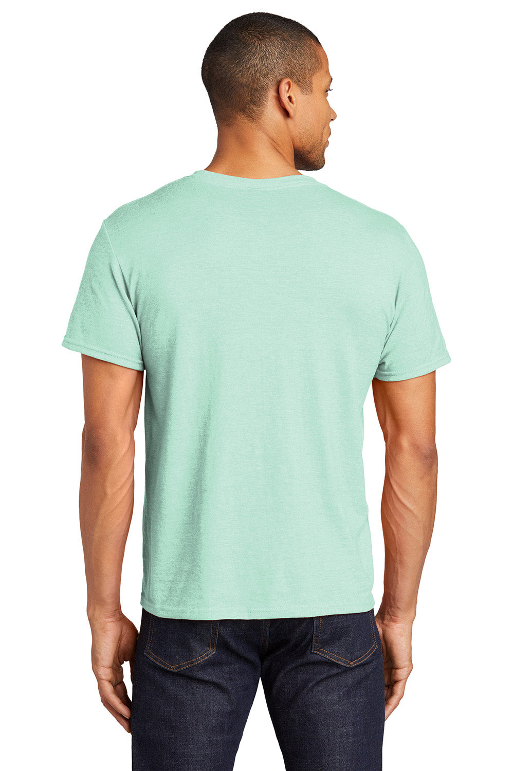 Jerzees 560MR/560M Mens Premium Blend Moisture Wicking Short Sleeve Crewneck T-Shirt Mint To Be Model Back