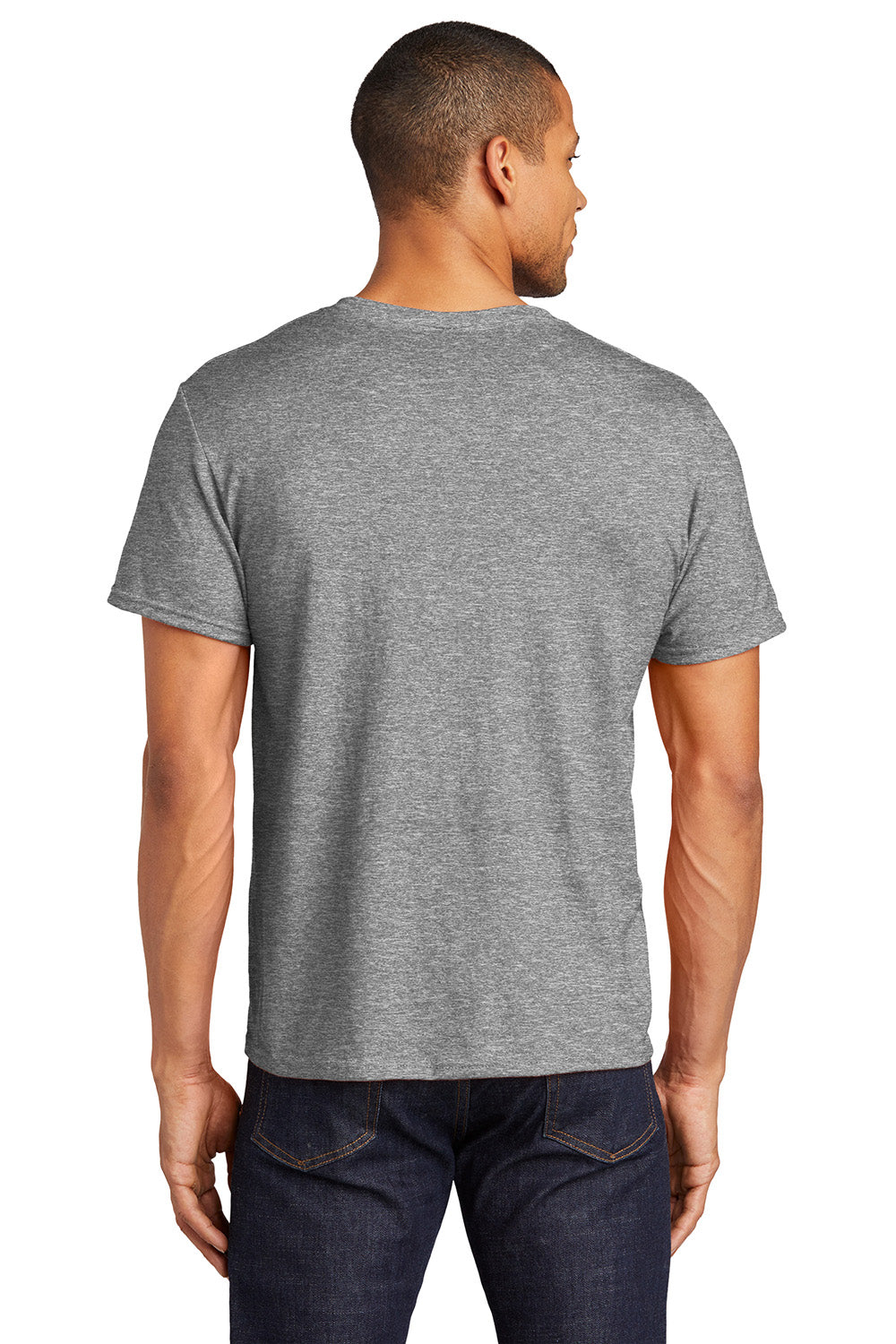Jerzees 560MR/560M Mens Premium Blend Moisture Wicking Short Sleeve Crewneck T-Shirt Oxford Grey Model Back