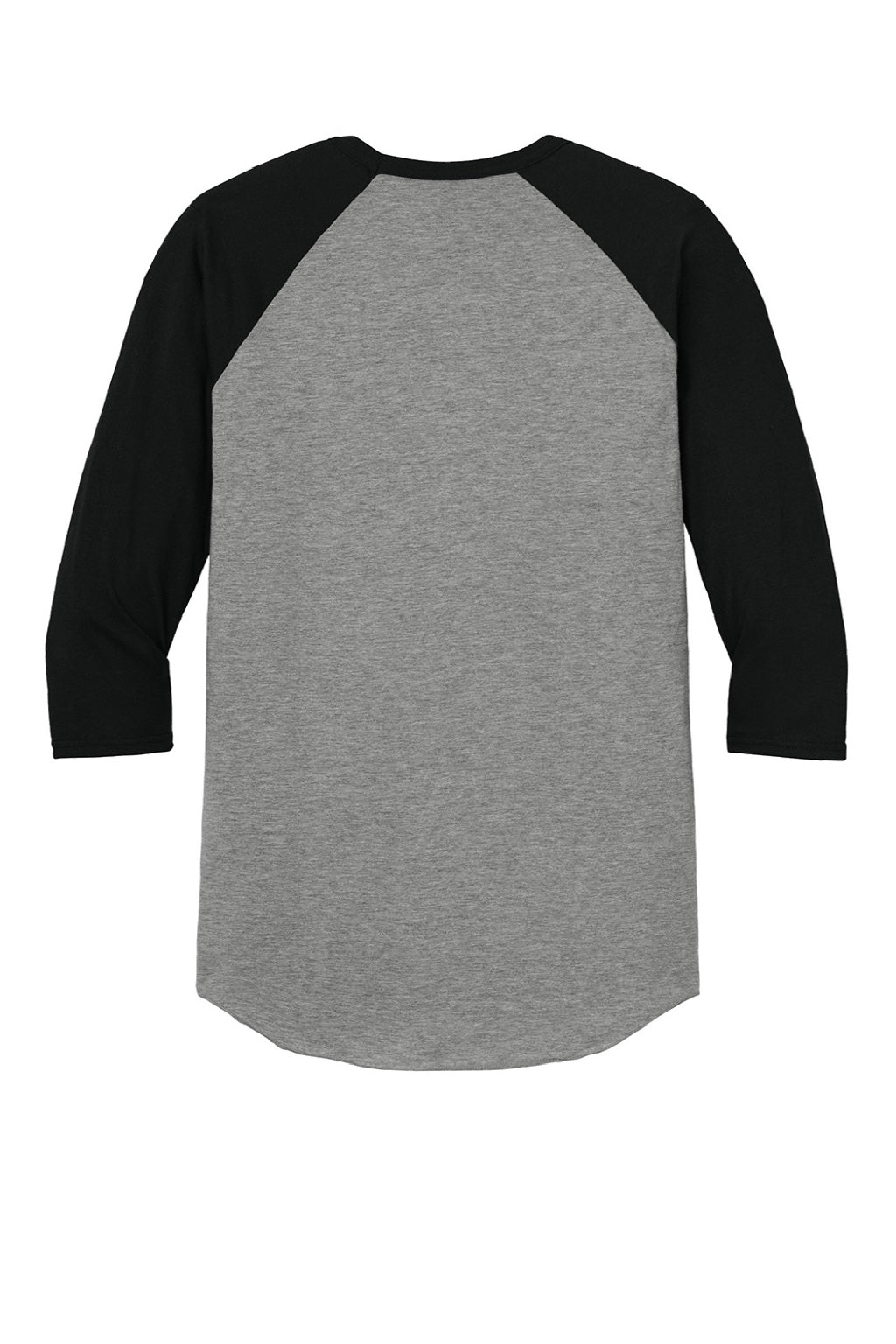 Jerzees 560RR Mens Premium Blend Baseball Moisture Wicking 3/4 Sleeve Crewneck T-Shirt Oxford Grey/Ink Black Flat Back
