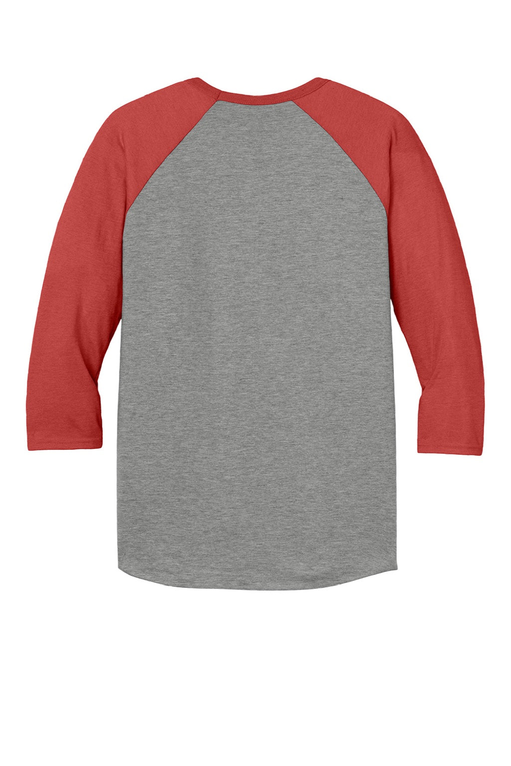 Jerzees 560RR Mens Premium Blend Baseball Moisture Wicking 3/4 Sleeve Crewneck T-Shirt Oxford Grey/Heather Fiery Red Flat Back