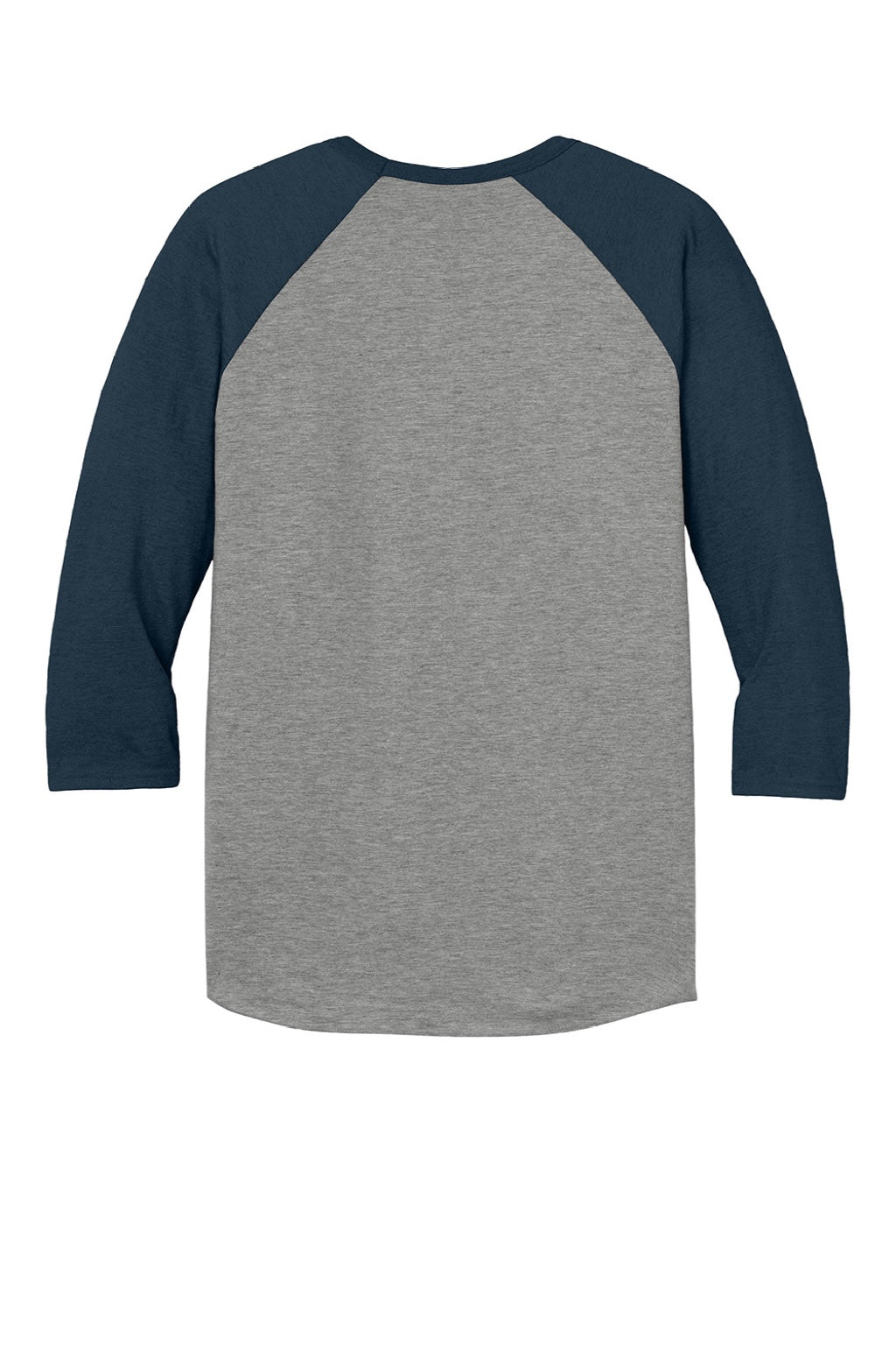 Jerzees 560RR Mens Premium Blend Baseball Moisture Wicking 3/4 Sleeve Crewneck T-Shirt Oxford Grey/Heather Indigo Blue Flat Back