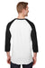 Jerzees 560RR Mens Premium Blend Baseball Moisture Wicking 3/4 Sleeve Crewneck T-Shirt White/Black Model Back